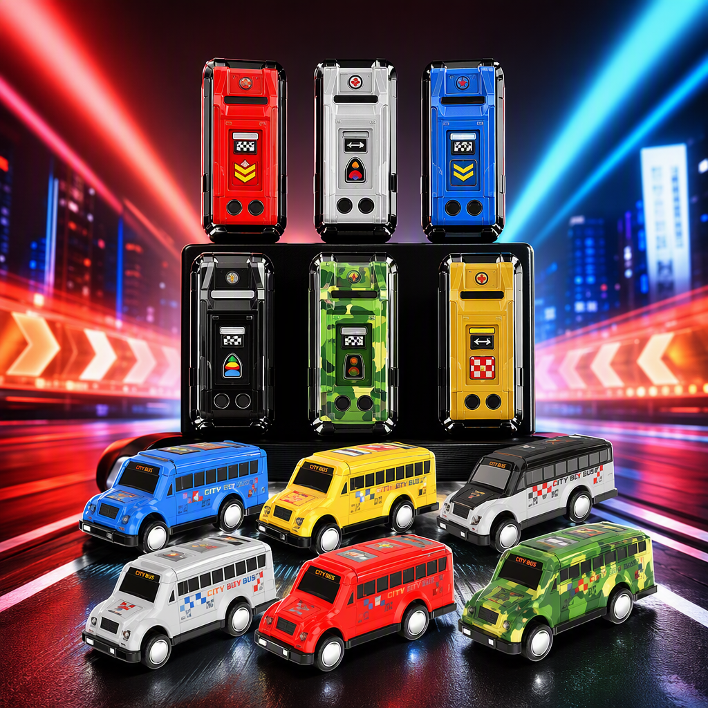 Alloy huangli bus simulator bus model chicos niños stand de tierra fuente regalo caja de hierro juguete del coche Specification image
