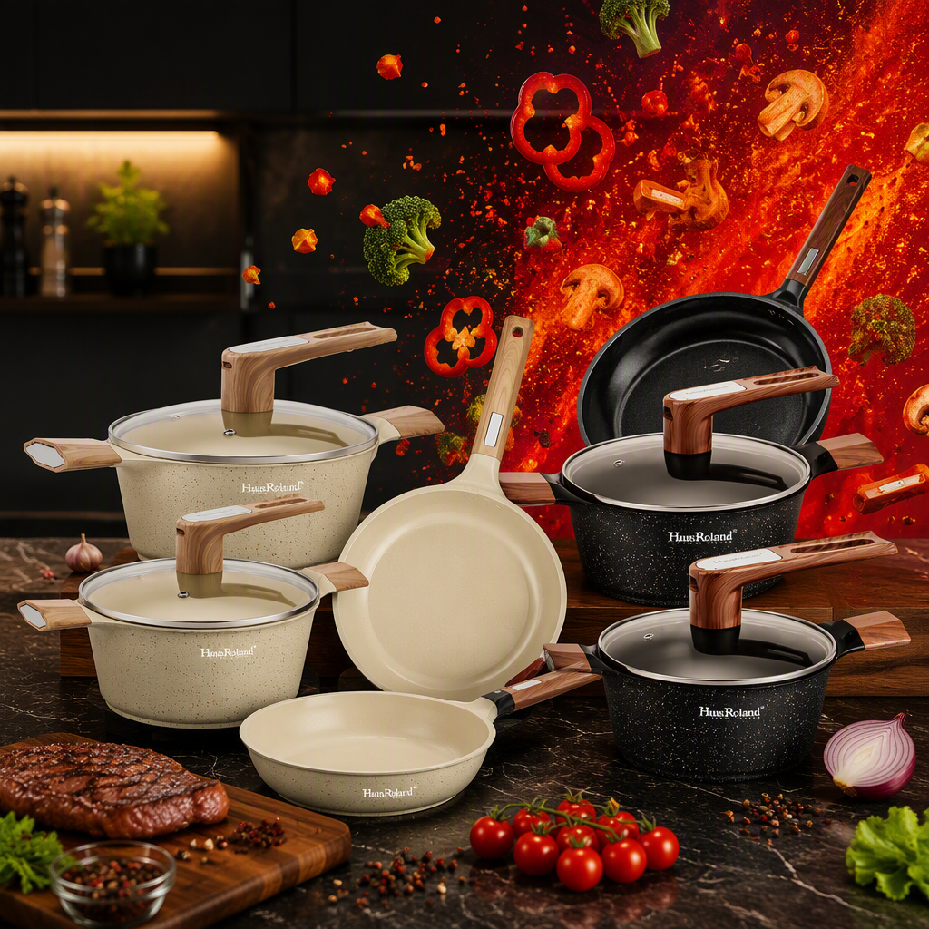 Multi-functional kitchen cookware set, household soup and stir-frying pot set, durable and practical cookware set HR105-2 Application Scenario