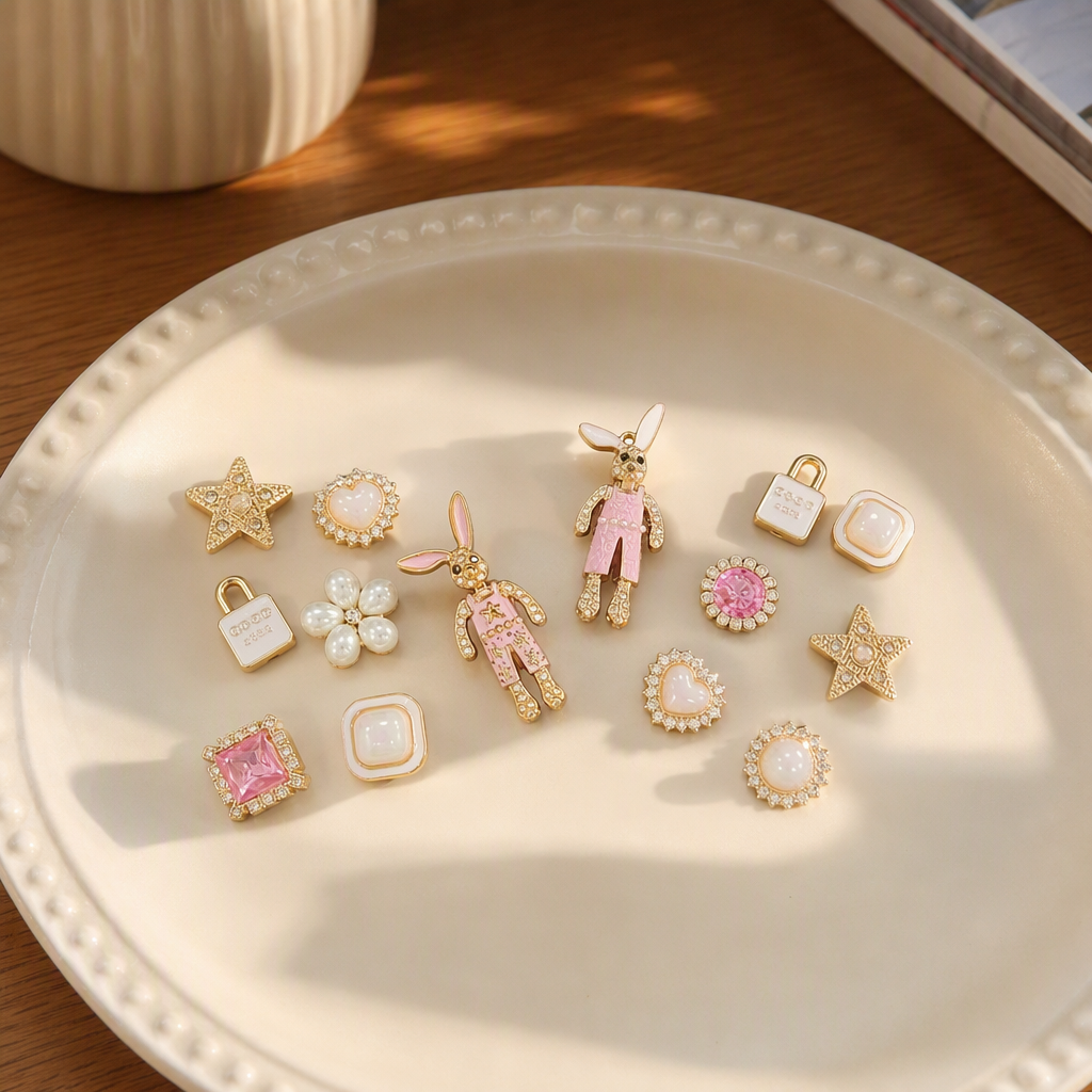 Fashionable pink-themed accessories are sweet, cute and versatile. They are essential trendy accessories for elegant girls details Picture