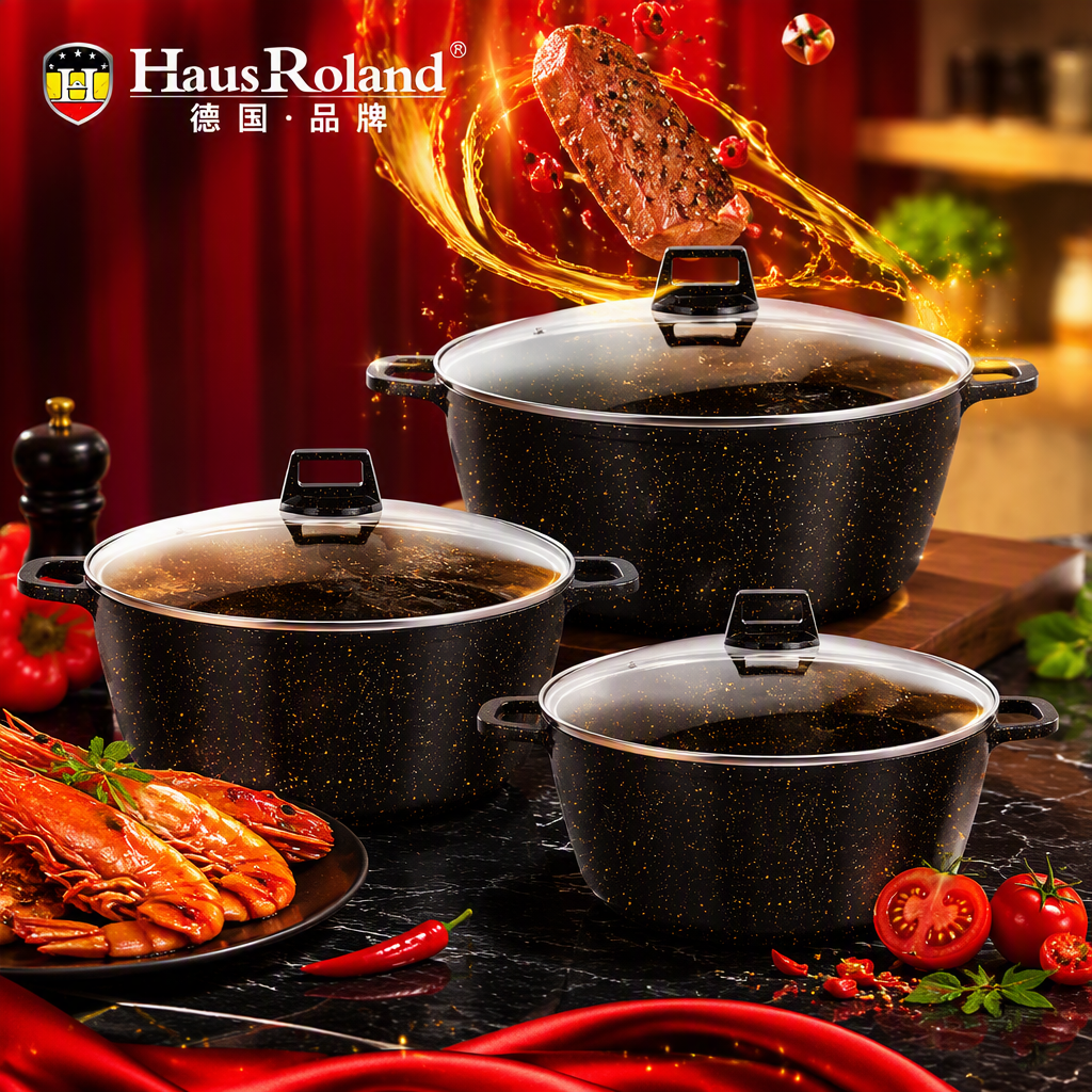 Multi-functional kitchen cookware set, household soup and stir-frying pot set, heat-resistant, durable and practical kitchenware HR140-3 Specification image