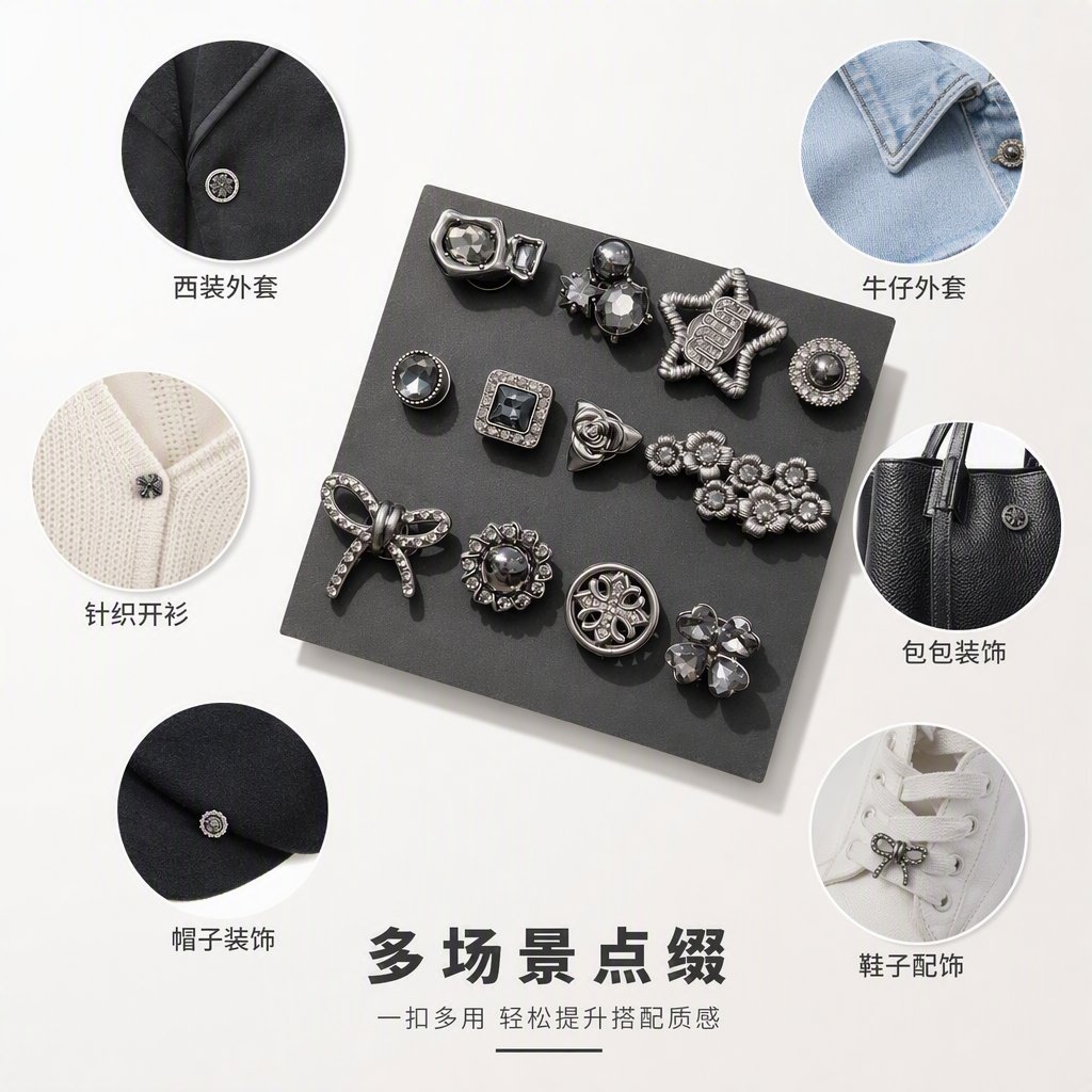 闪耀银色镶钻耳钉套装简约时尚耳饰情侣款耳饰品配饰百搭潮流