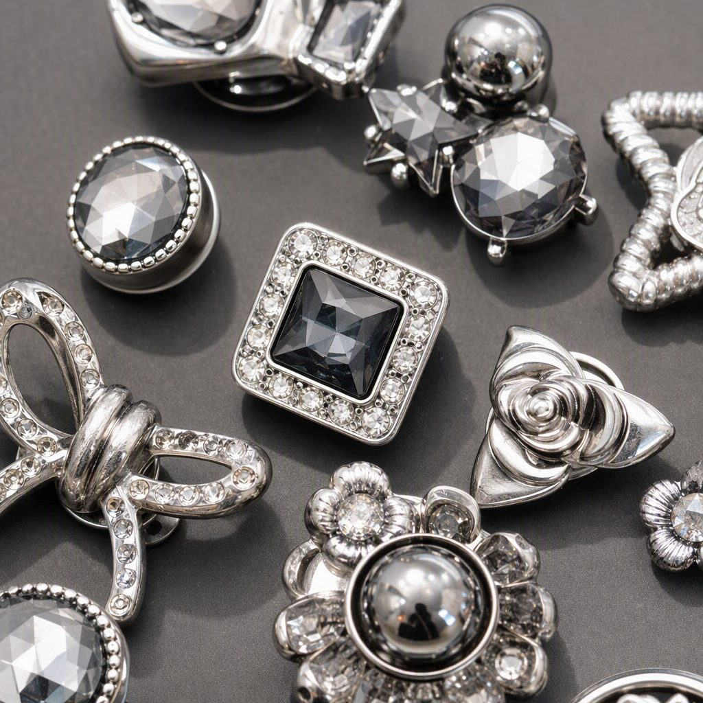 The shining silver diamond-encrusted stud earrings set is a simple and fashionable pair of earrings. It is a versatile and trendy accessory Application Scenario