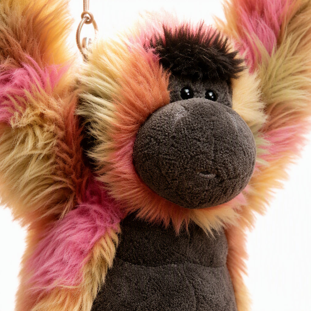 Cross-border new product: Long-haired gorilla plush toy, cute cartoon animal cultural and creative merchandise. Jellycat British colorful gorilla doll, gray and cute, policeman theme custom plush toy, children's gift Item Picture