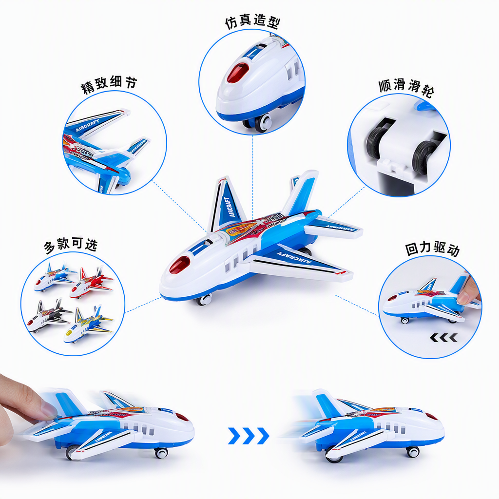 Hojalata aleación simulación de aviones modelo de avión de pasajeros niños metal pequeño avión stand de tierra juguetes details Picture