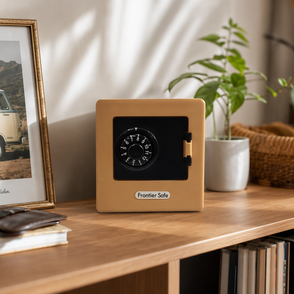 Mini mechanical password safe, piggy bank, children's simulation safe, coin and banknote storage and savings toys