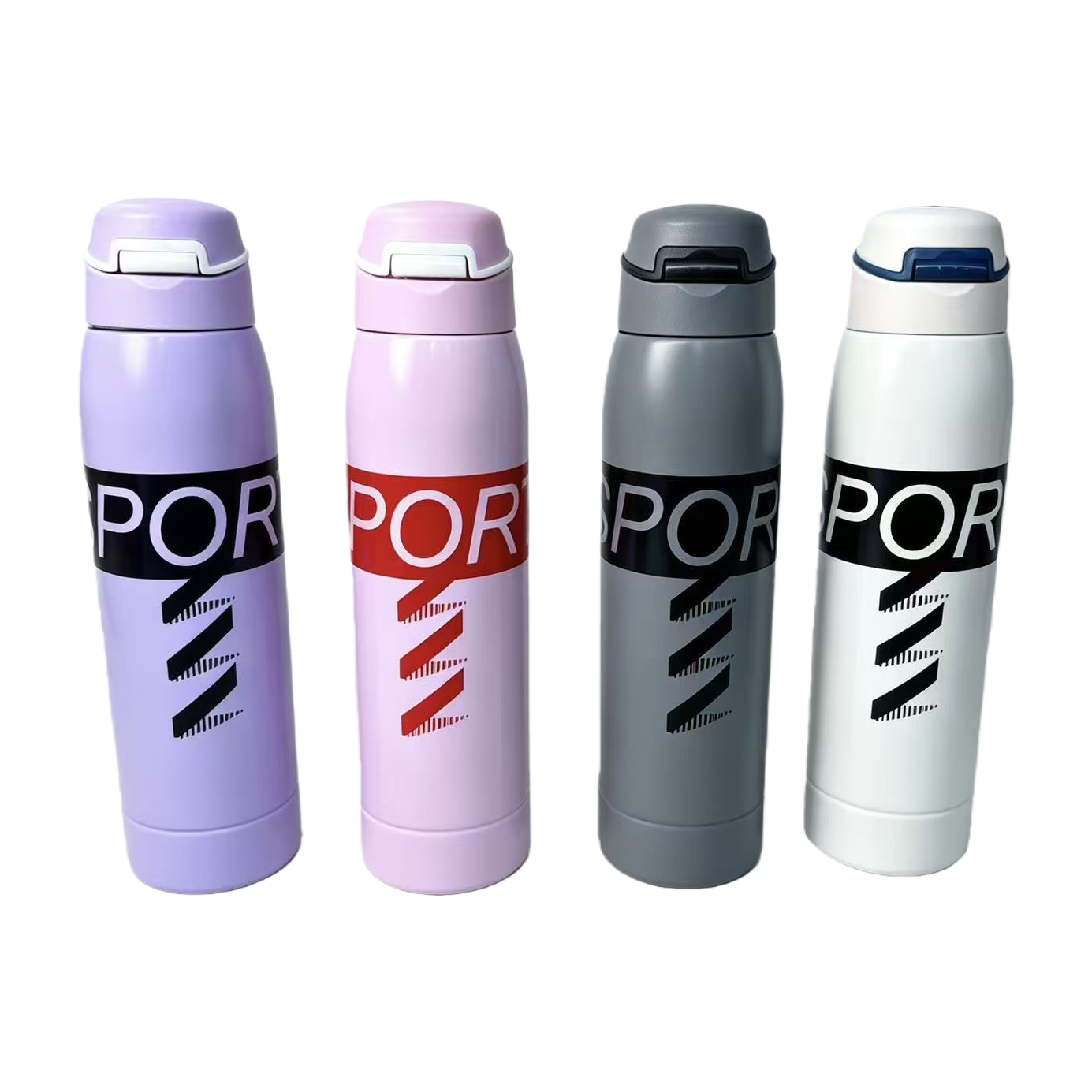 Four fashionable, portable and durable student outdoor sports water bottles and colorful water cup sets Item Picture