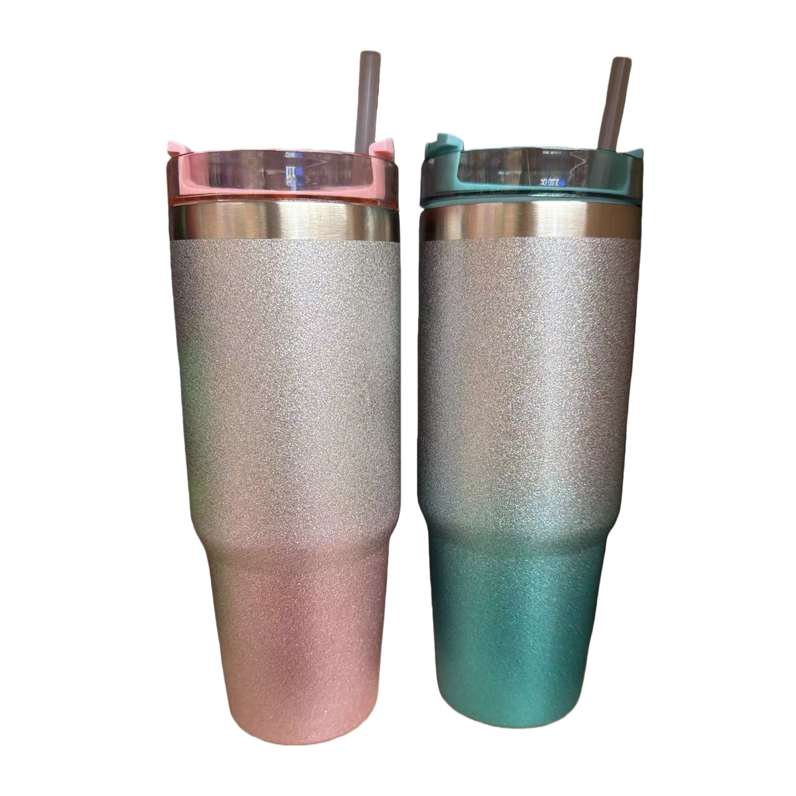 أكواب تدفئة ذات سعة كبيرة من الصلب غير القابل للصدأ والمومض الفضي المتدرج Item Picture