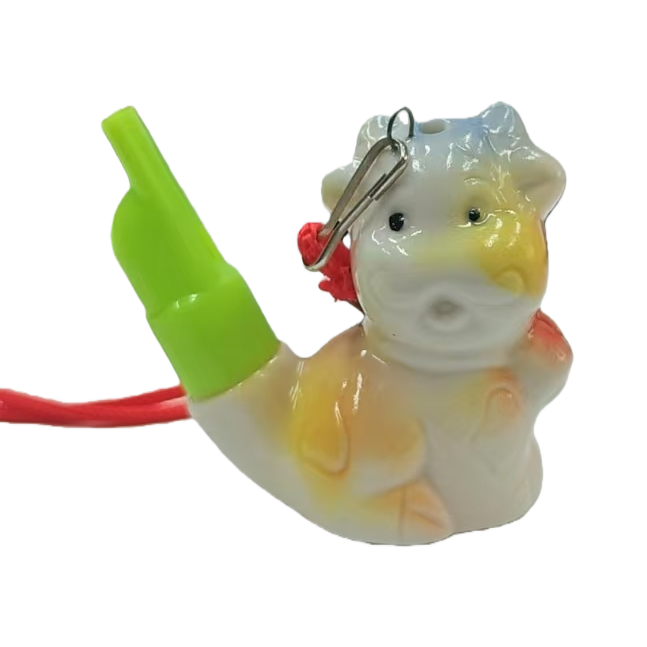 Silbato de agua de ternera de cerámica vocalizable con agua silbato de animales puestos de tierra escénico pequeños juguetes divertidos para niños Item Picture