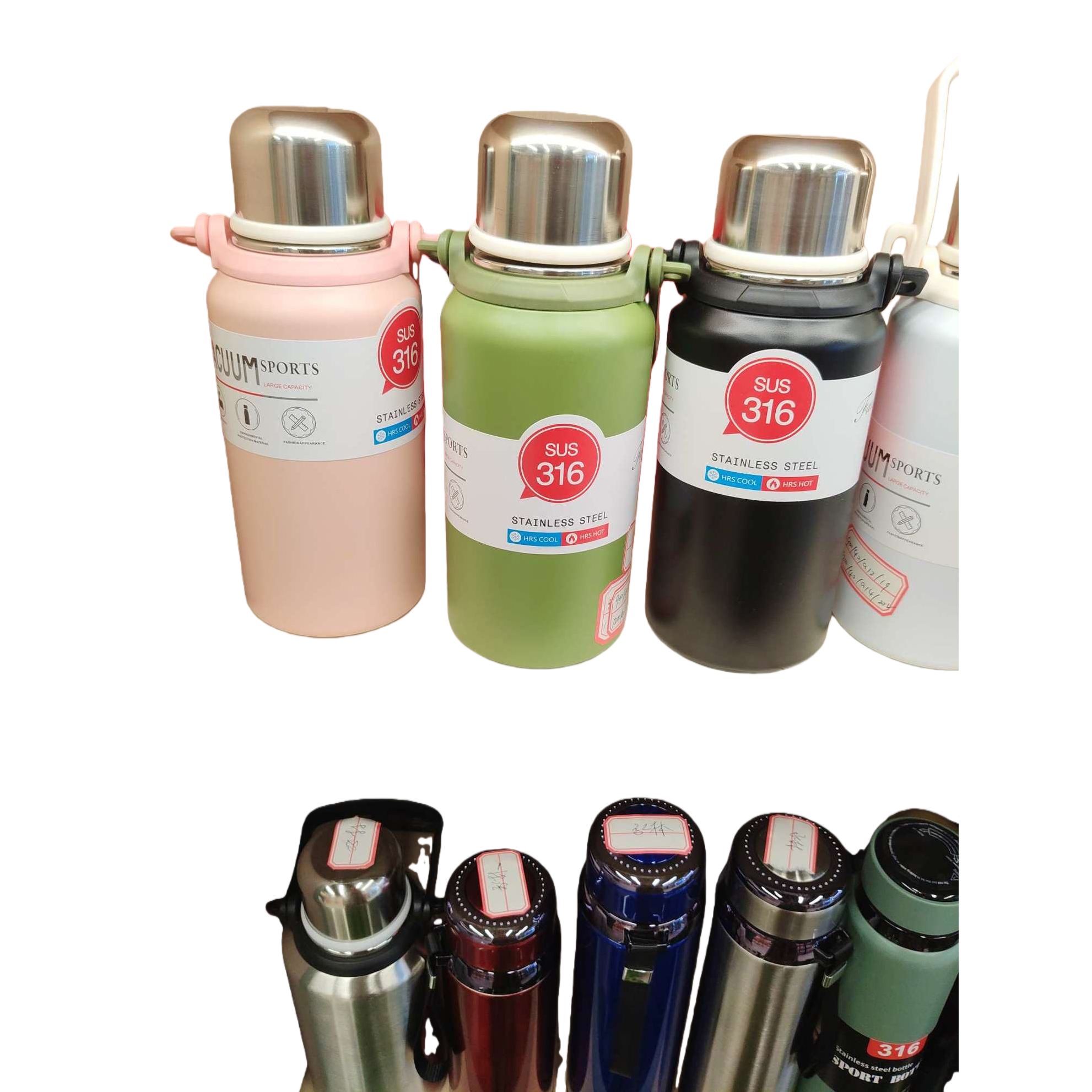 Colorful stainless steel insulated cups, large-capacity, portable and fashionable student outdoor sports water cups, gift items Item Picture