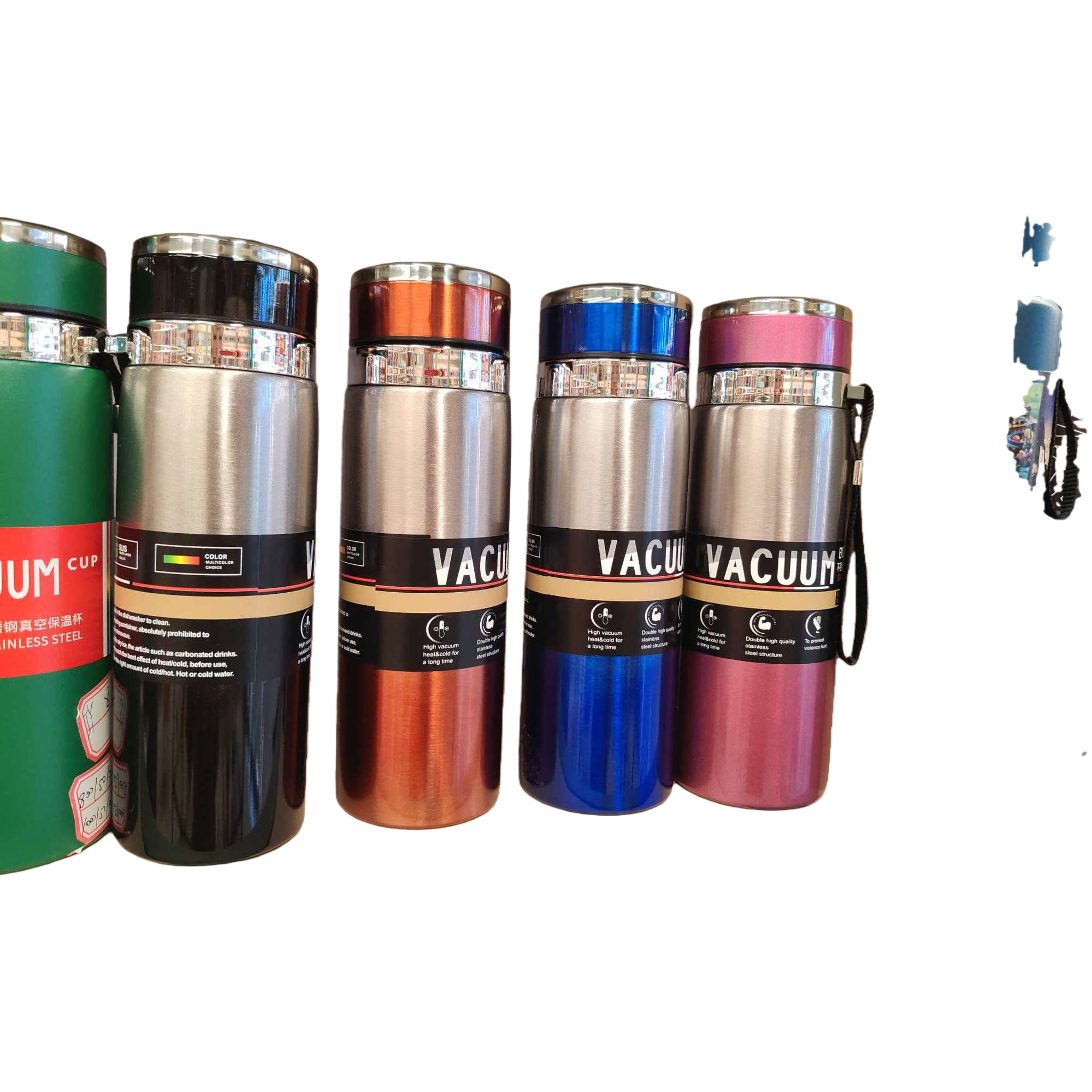 Multi-color vacuum insulated cup, stainless steel, portable and easy to use for making tea, student outdoor travel insulated cup gift Item Picture