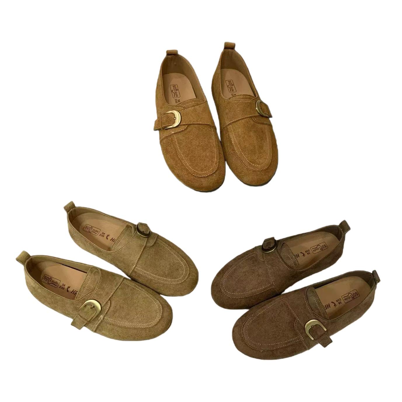 Fashionable and casual brown suede loafers, comfortable and versatile men's leather shoes, a trendy style Item Picture