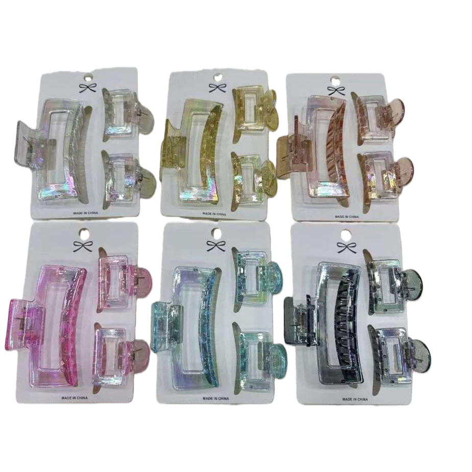 Multi-color gradient hair clip set, Korean-style simple hair accessory with a girlish heart, hair accessory combination, hair clip headwear, versatile hair accessories Item Picture