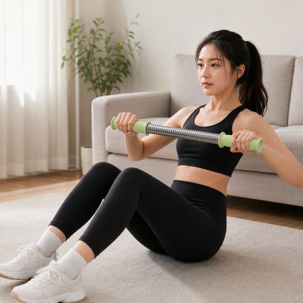 The multi-functional spring grip strengthener with a green handle enhances finger strength and is a fitness equipment for exercise details Picture