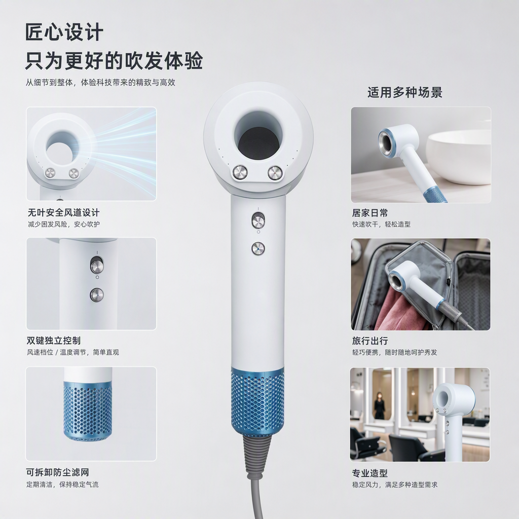 ENERGY MAX multi-functional portable personal care appliance is suitable for multiple scenarios such as home care and beauty