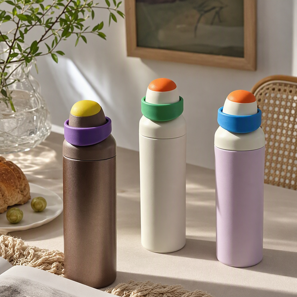 Three portable insulated cups with colorful and creative designs, fashionable, colorful and heat-resistant student outdoor travel gifts details Picture