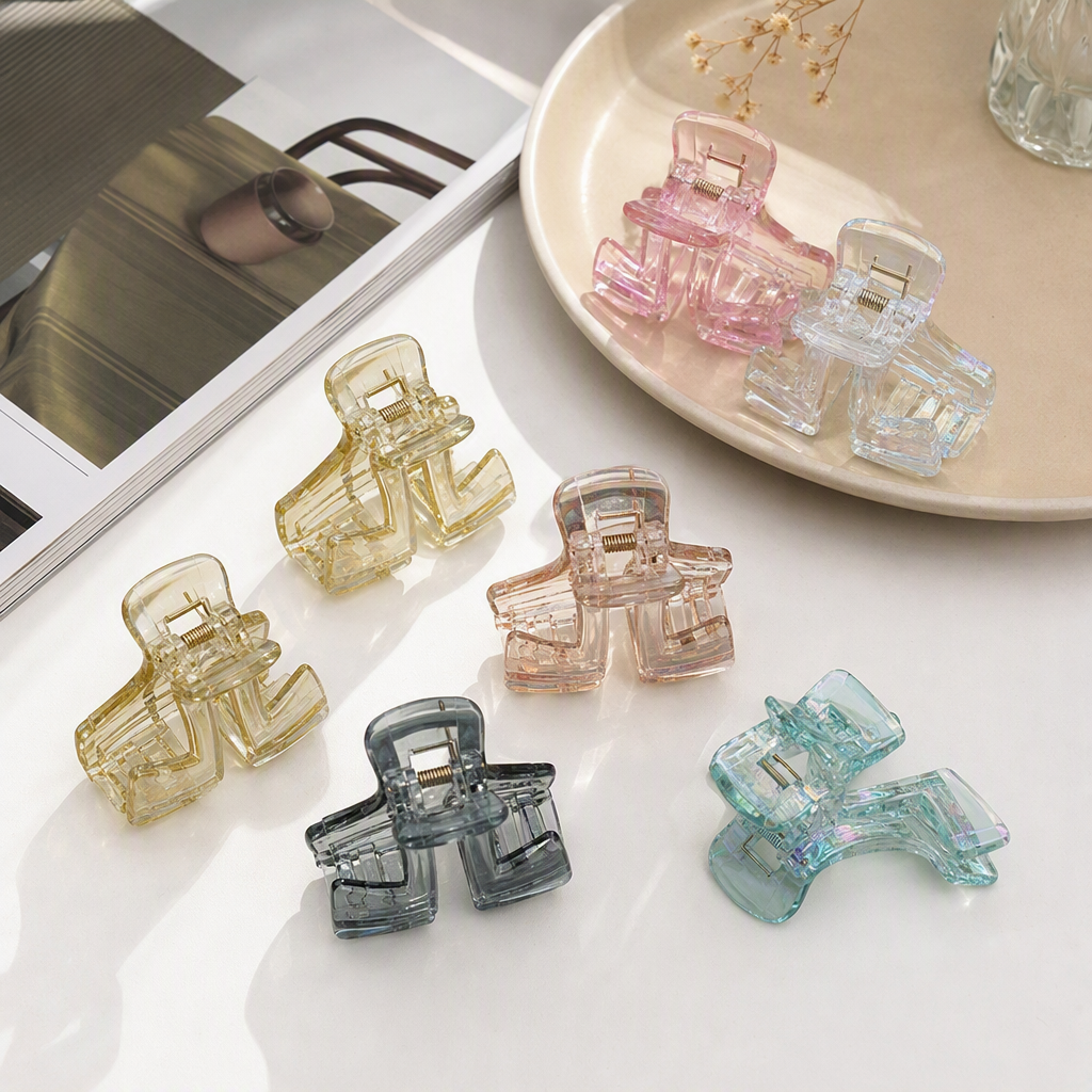 Multi-color gradient hair clip set, Korean-style simple hair accessory with a girlish heart, hair accessory combination, hair clip headwear, versatile hair accessories details Picture
