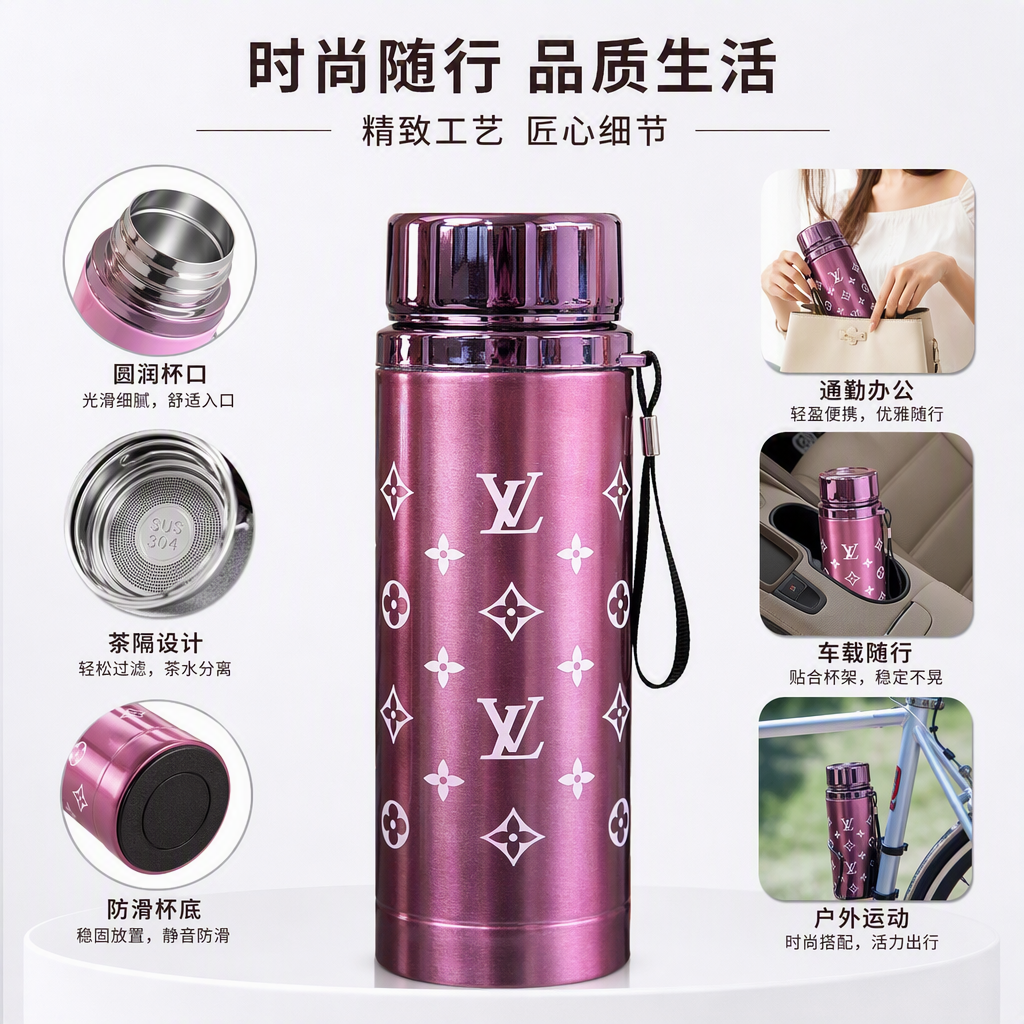 Colorful stainless steel insulated cup, large-capacity, portable and fashionable student outdoor warm cup gift, men's and women's styles