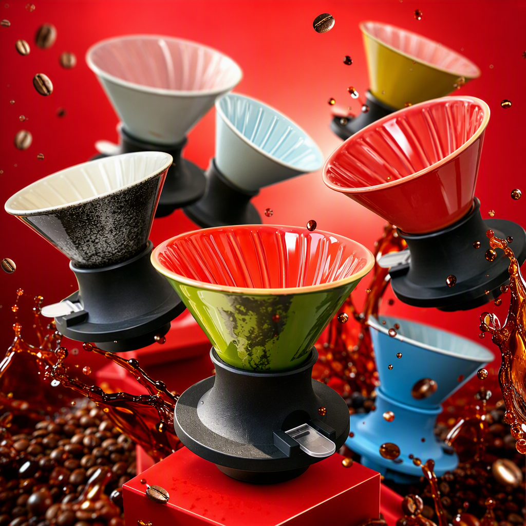 Juego de taza de filtro de cerámica colorido filtro de café de mano regalo creativo para el hogar portátil estilo simple Specification image