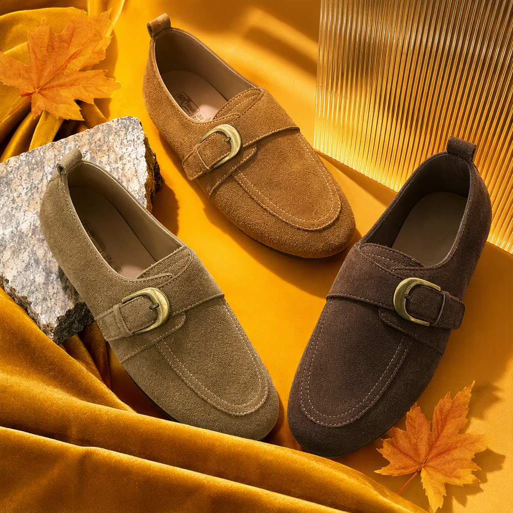 Fashionable and casual brown suede loafers, comfortable and versatile men's leather shoes, a trendy style Specification image