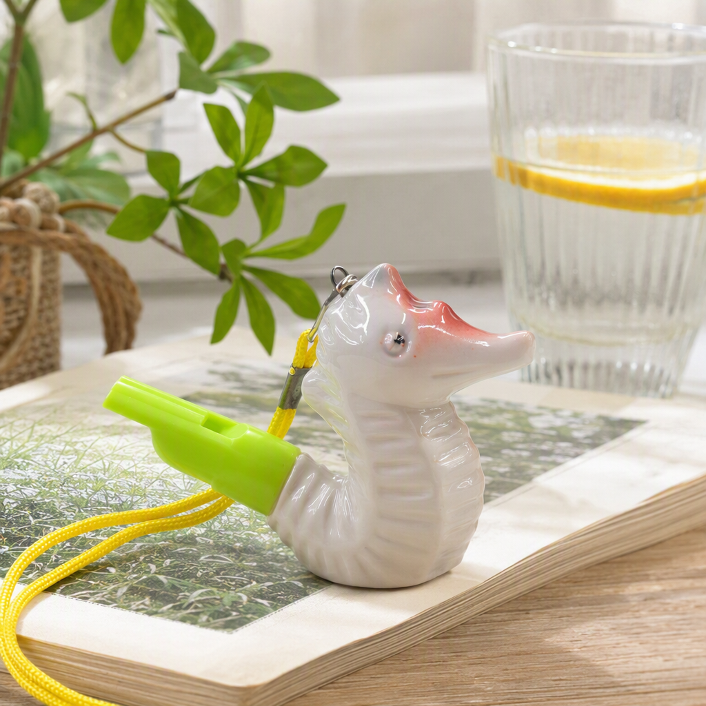 Bocas de plástico cerámica hipocampo pájaros acuáticos silbatos vocalización de agua silbatos animales puestos de suelo juguetes de porcelana blanca para niños