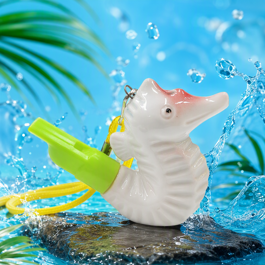Bocas de plástico cerámica hipocampo pájaros acuáticos silbatos vocalización de agua silbatos animales puestos de suelo juguetes de porcelana blanca para niños Specification image