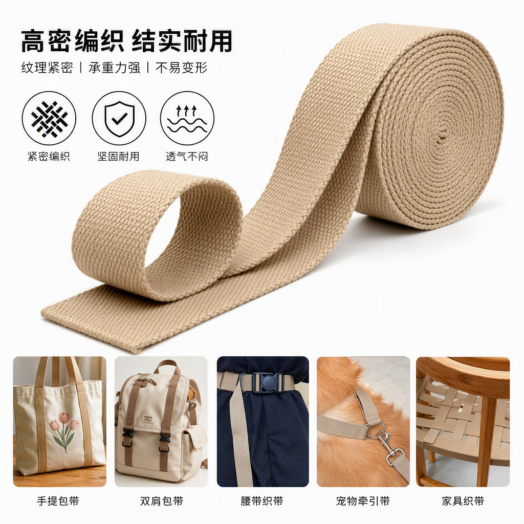 Creativo colorido engrosado algodón cinta rollo hecho a mano DIY bolso con lona cinturón de pantalón cinta de atar ropa zapatos y sombreros tela textil para el hogar accesorios decorativos multiuso fuerte y duradero