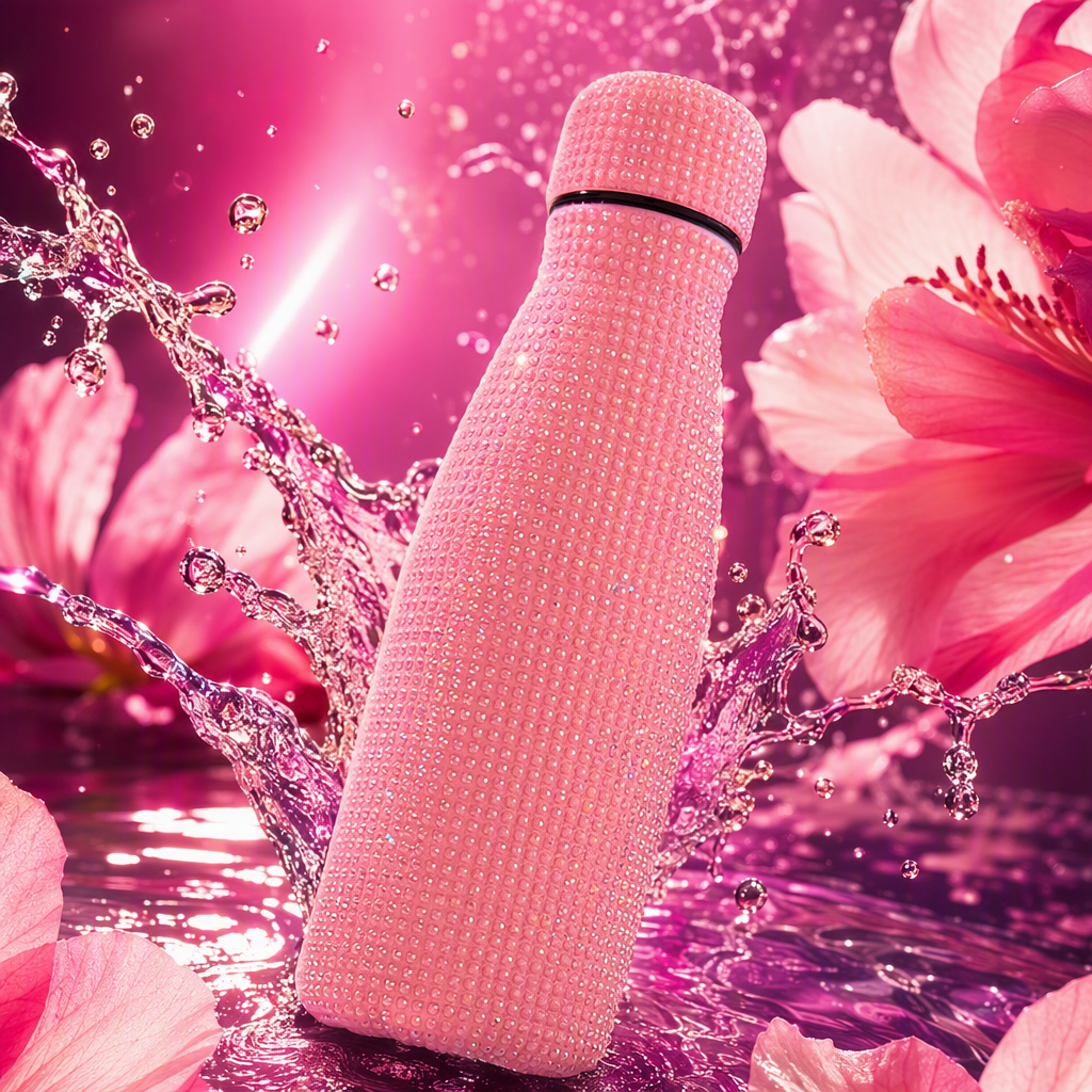 Rosa flash rosa copa de agua creativo lindo portátil moda copa con tapa a prueba de fugas estudiante pareja estilo regalo regalo Specification image
