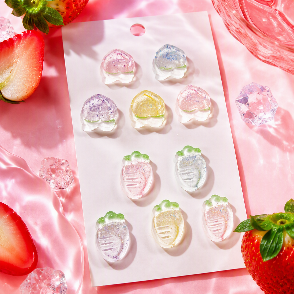 A variety of creative, colorful jelly-shaped accessories are available, which are fashionable, sweet, cute and trendy Specification image