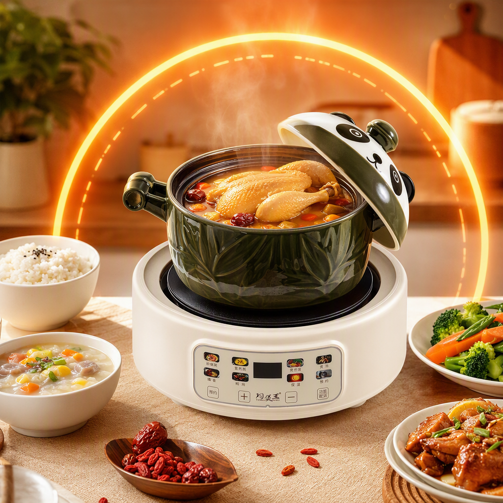 Multi-functional off-white electric hot pot, a household rice cooker that integrates steaming and cooking, features intelligent temperature control, is durable and a must-have for the kitchen Specification image