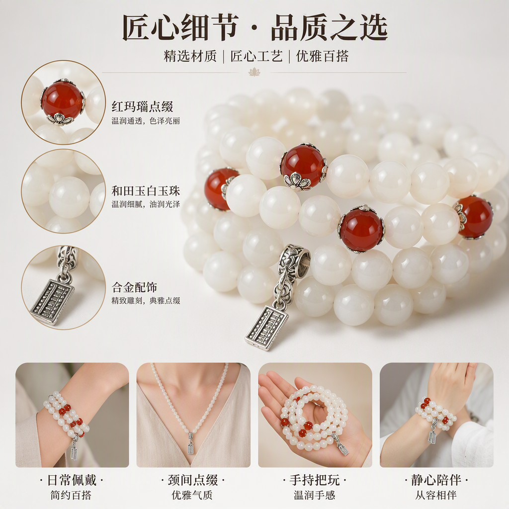 Fashionable Xiuyan jade bracelet for ladies, simple and versatile bracelet, trendy and personalized bracelet accessory, essential for gift matching details Picture