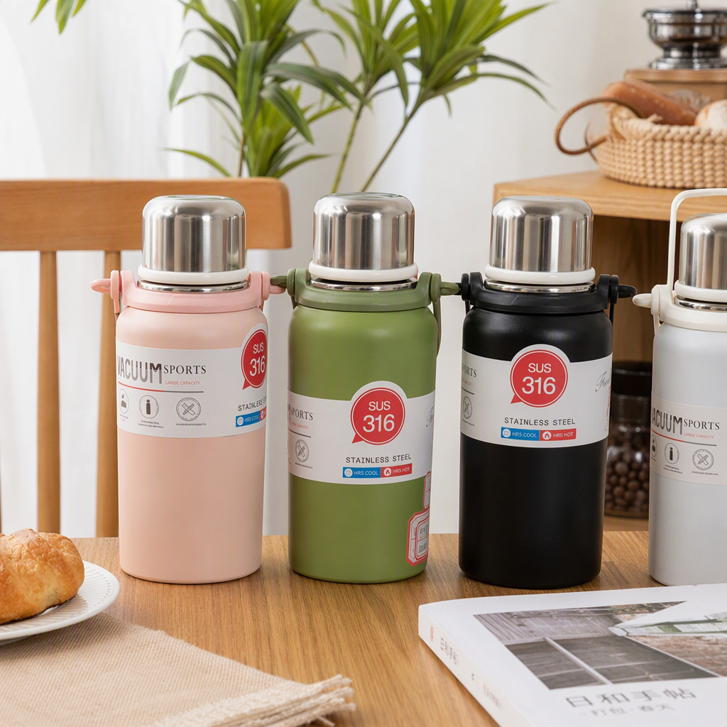 Colorful stainless steel insulated cups, large-capacity, portable and fashionable student outdoor sports water cups, gift items details Picture