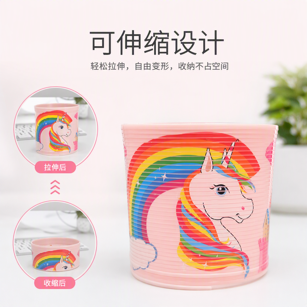 Dibujos animados unicornio arco iris círculo primavera juguete para niños descompresión círculo mágico stand de piso divertido elástico círculo pequeño regalo Item Picture