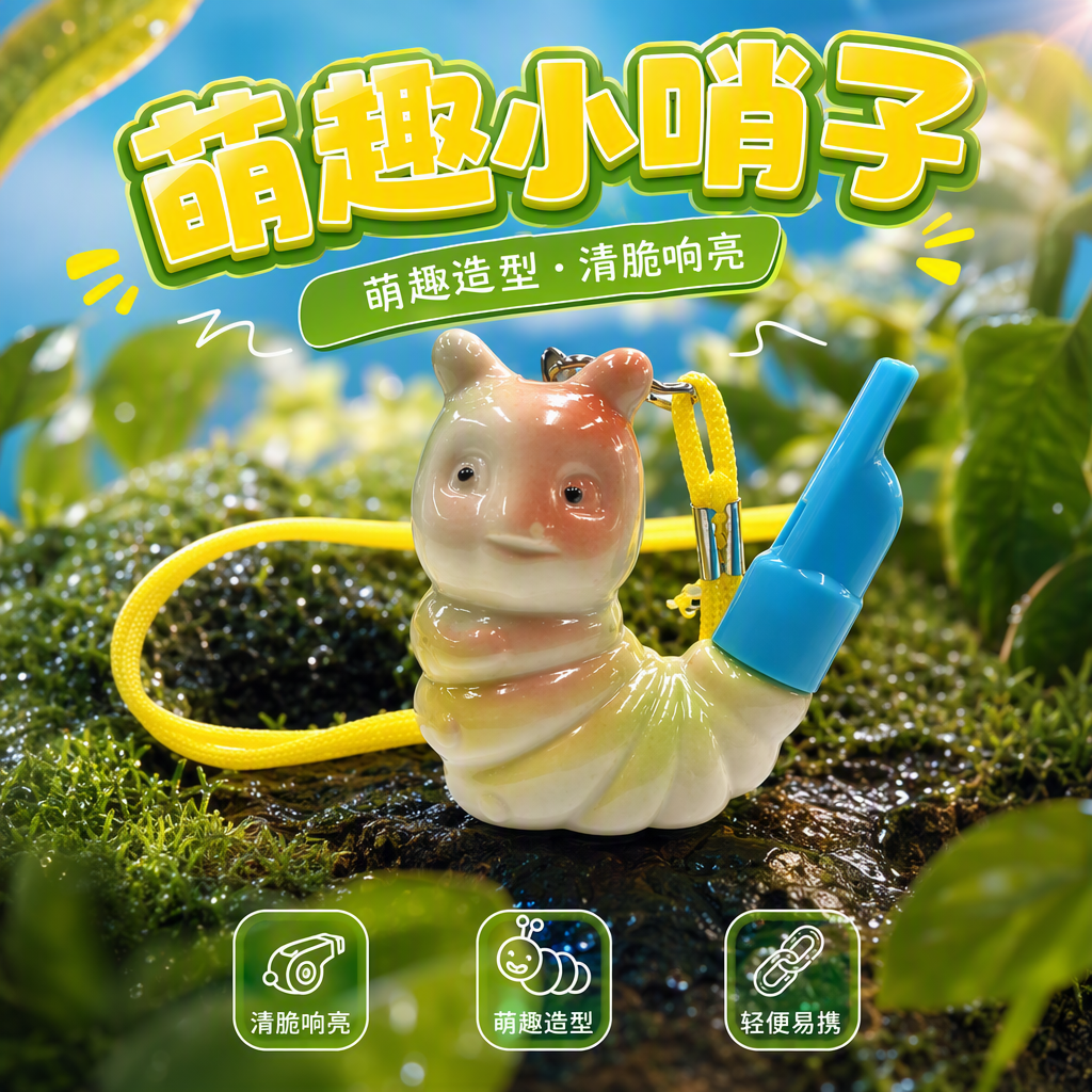 Silbato de agua de oruga de cerámica puede inyectar sonido de agua animal silbato stand para niños pequeños juguetes de cerámica divertidos Specification image