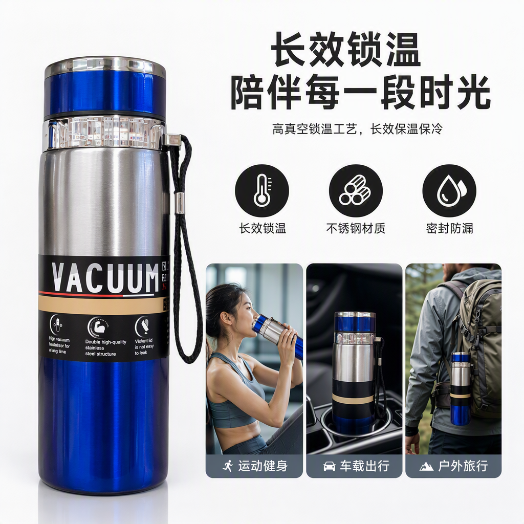 Multi-color vacuum insulated cup, stainless steel, portable and easy to use for making tea, student outdoor travel insulated cup gift