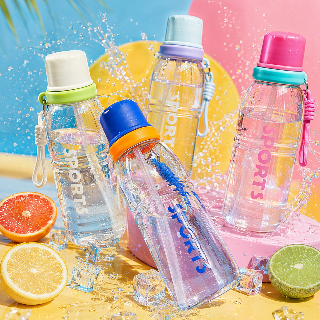 Colorful stainless steel sports water bottle, portable spray water cup, sports water bottle, outdoor fitness water bottle, gourd-shaped new general merchandise Specification image