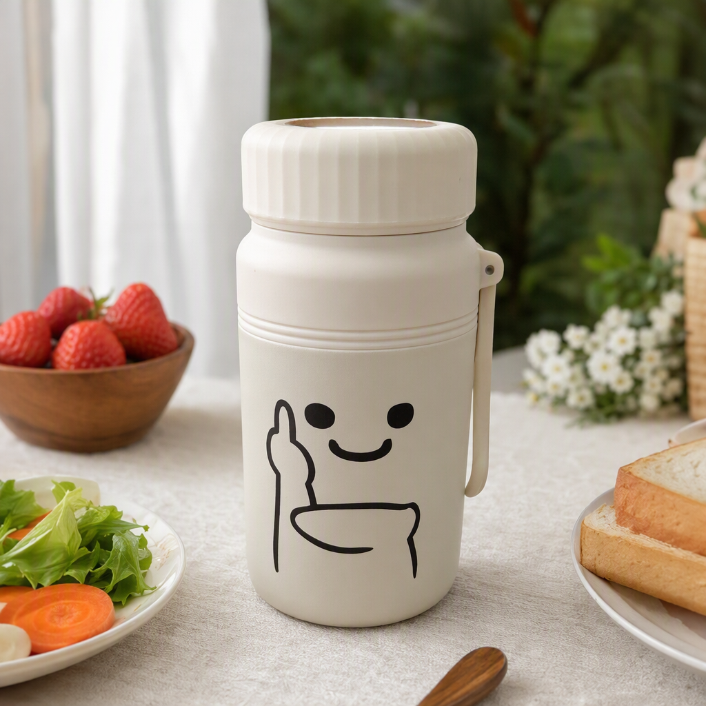 Stainless steel insulated cup, large-capacity portable student business white insulated water bottle, hot drink cup gift box set details Picture