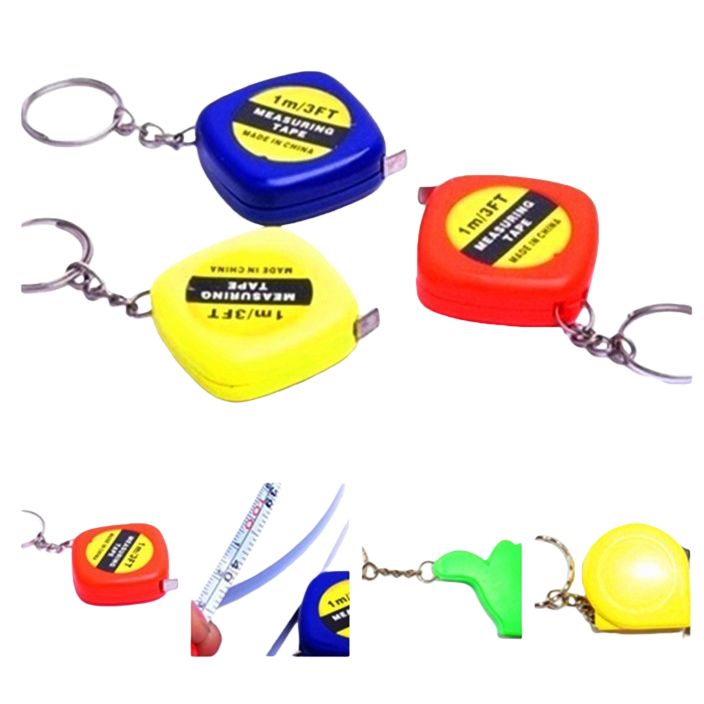 Colorful and creative portable key pendant, multi-functional measuring tape measure, key chain, cartoon mini ruler gift Item Picture