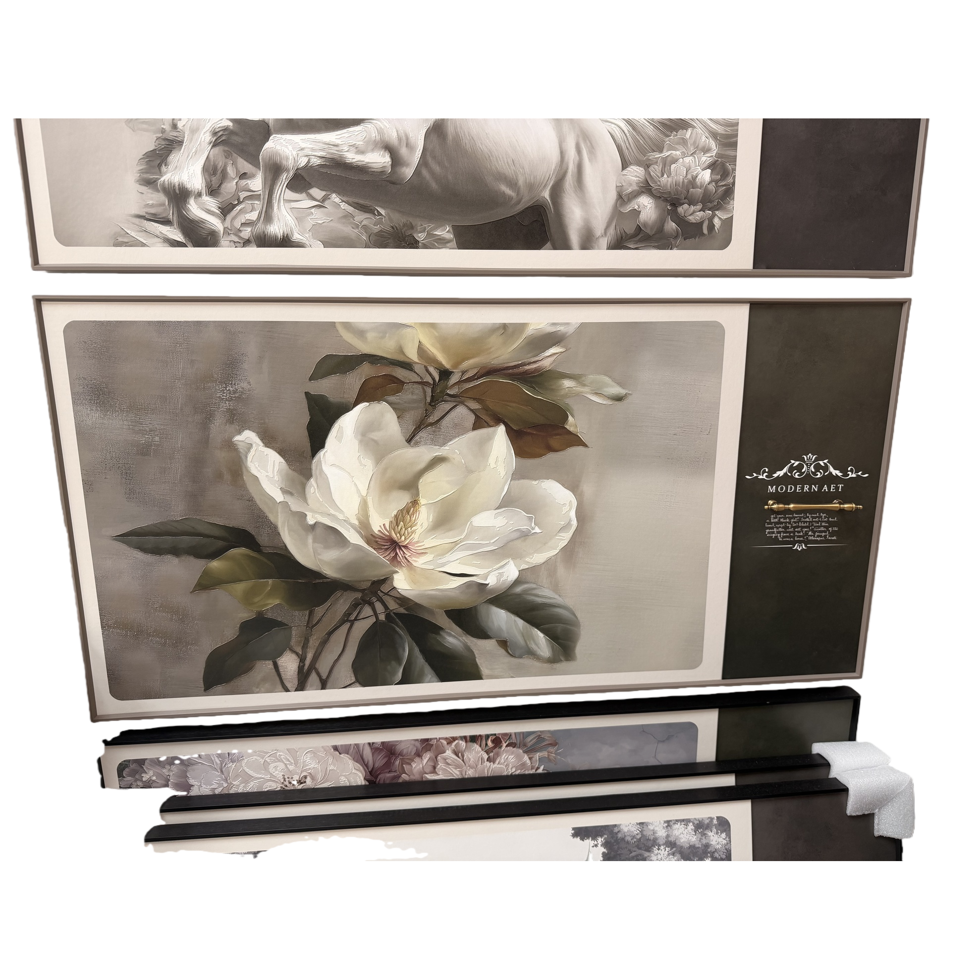 لوحات جدارية رمادية ترسم لوحات فنية حديثة في غرفة النوم في غرفة المعيشة Item Picture
