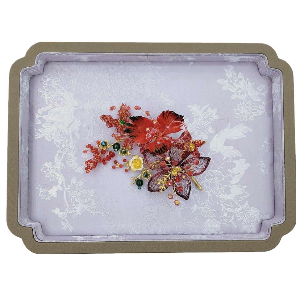 Fashionable red floral hair accessories, hair clips, elegant and sweet headwear for girls, versatile hair accessories and dressing accessories Item Picture