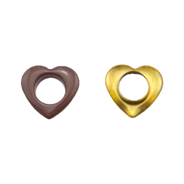 10 Inner diameter 24# heart-shaped steam eye coffee-colored eco-friendly copper material clothing accessories, bags and accessories Item Picture