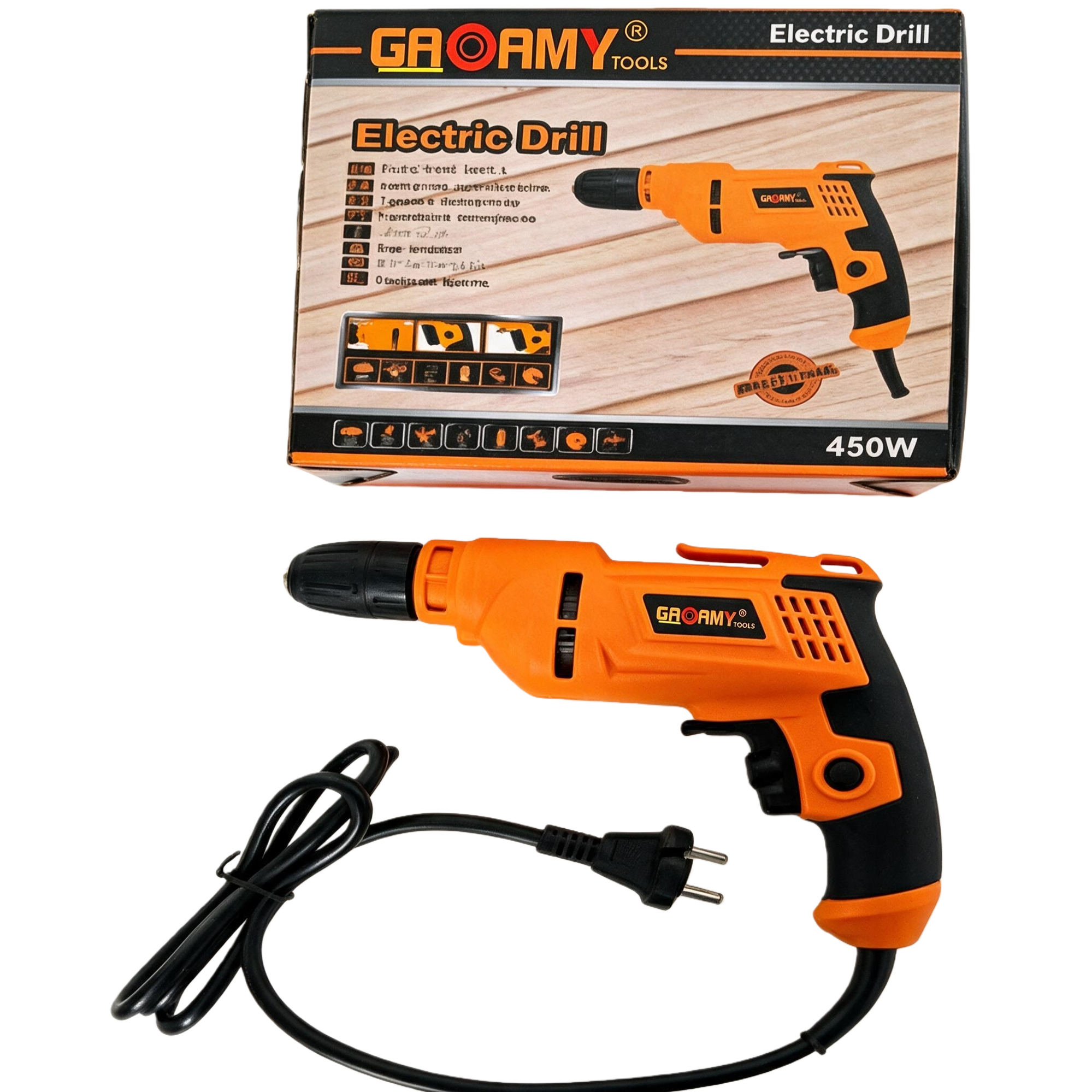 High-efficiency multi-purpose electric hand drill, a lightweight and portable tool for home decoration and maintenance, suitable for wooden and metal walls Specification image