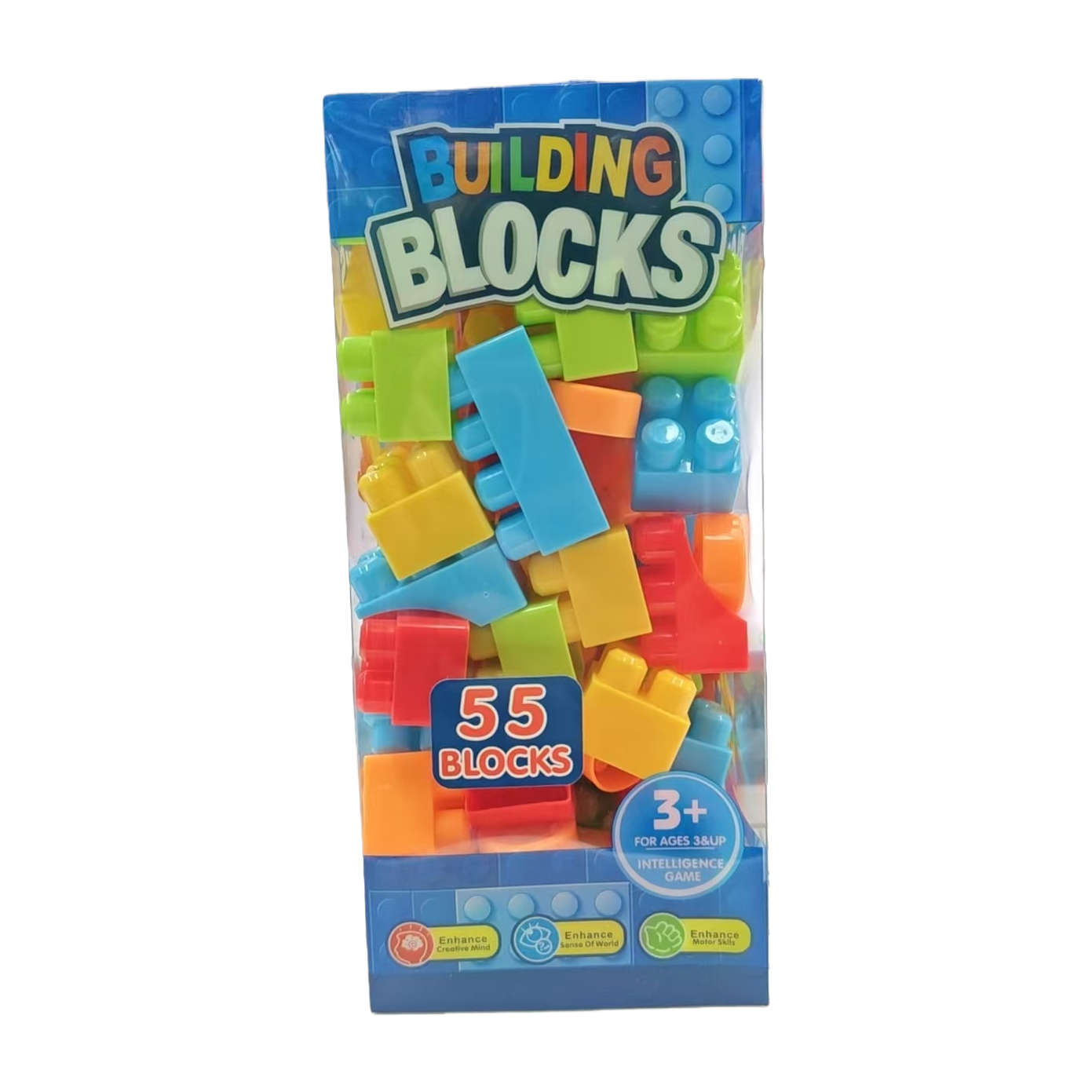 Children's 55-piece large building block gift box, early education and intelligence building toys, boys and girls' enlightenment building gifts Item Picture