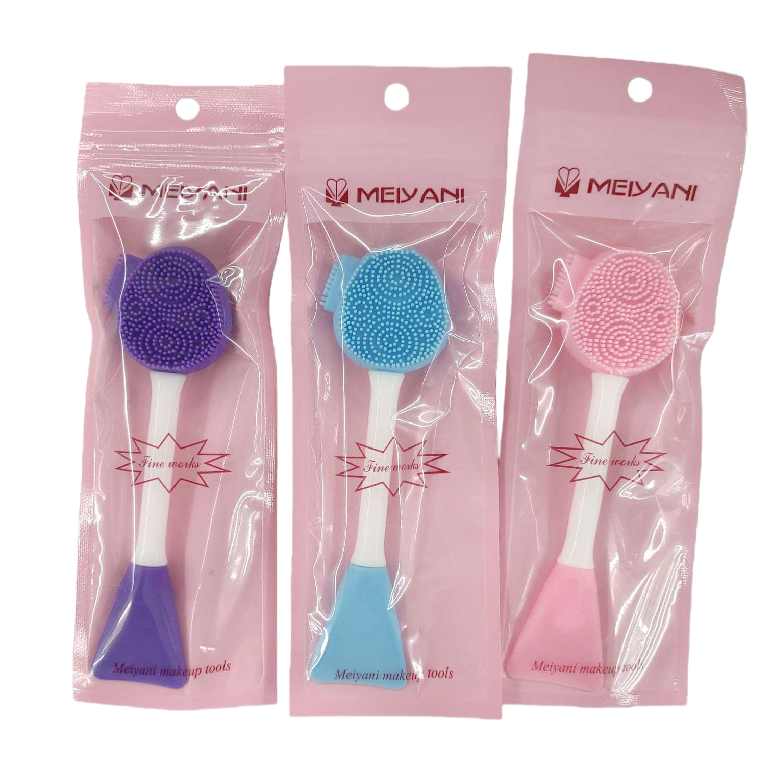 The multi-color silicone beauty tool set, including makeup brushes, powder puffs, beauty sticks and makeup supplies, is portable and practical Item Picture