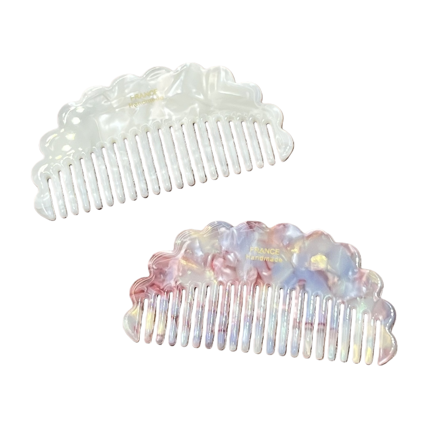 Cloud-shaped white and rosy color comb, smooth hair strands, portable hairdressing comb, fashionable hairstyle tool Item Picture