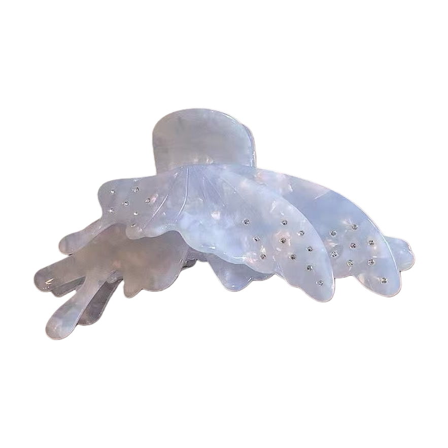 Elegant white butterfly-shaped hair clips, simple and cute hair accessories, hair ties, hair accessories, hair clips, children's style hair accessories Item Picture