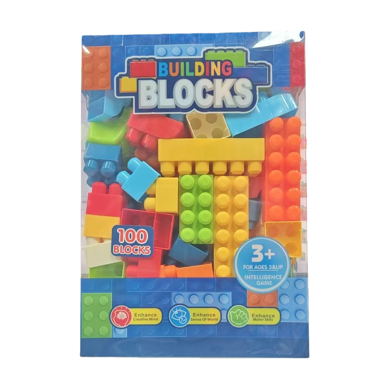 Children's large-sized plastic building blocks in color box packaging are early education and intelligence assembly toys for babies Item Picture