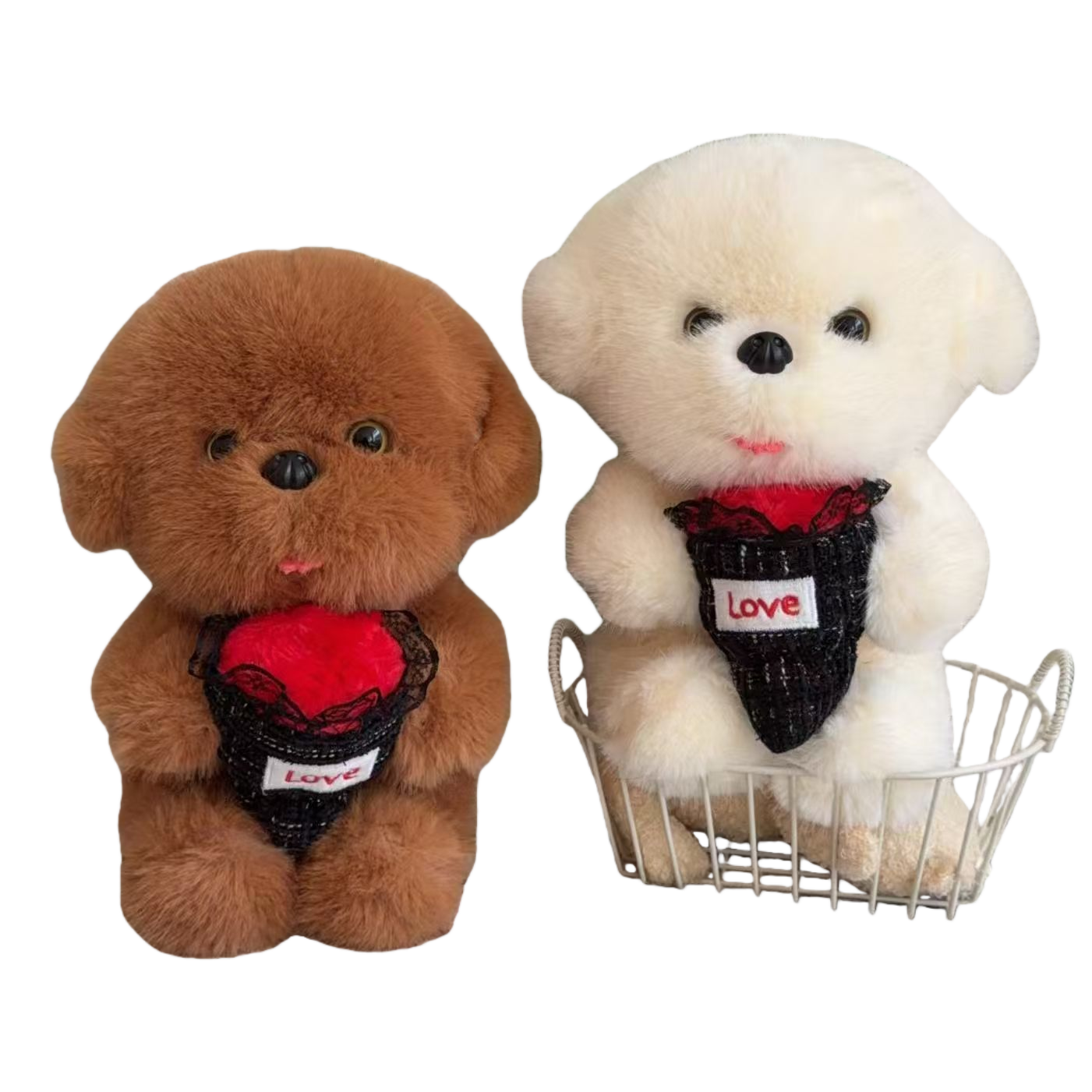 Cute brown teddy bear dolls, white plush fabric hug toys, children's gifts, promotional items, home decoration Item Picture