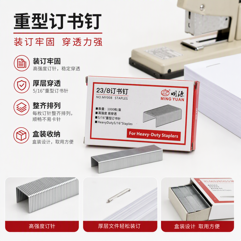 Multi-functional white paper box packaging, staples, office supplies, strong staples, binding materials, essential for office use