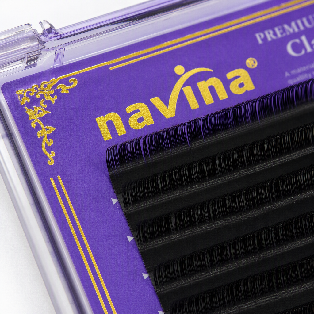 navina purple packaging pestañas falsas densas natural negro tufos supercilios tarjetas decoración moda maquillaje accesorios Application Scenario