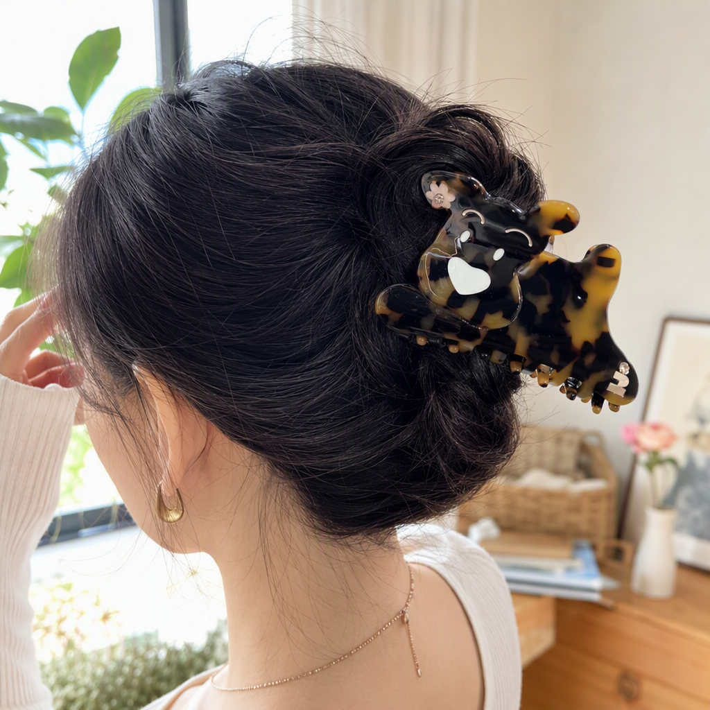 Cute animal-shaped hair clips, tortoiseshell cartoon children's and girls' hair accessories, hair accessories, hair clips, hair accessories details Picture